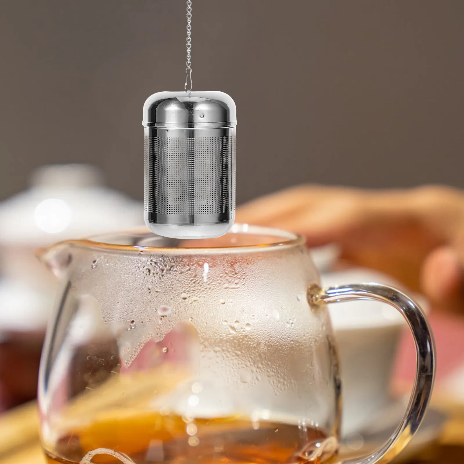 Premium Stainless Steel Tea Strainer Ball with Hanging Chain Versatile Spice Filter for Soup Tea Leaves Seasoning Infuser
