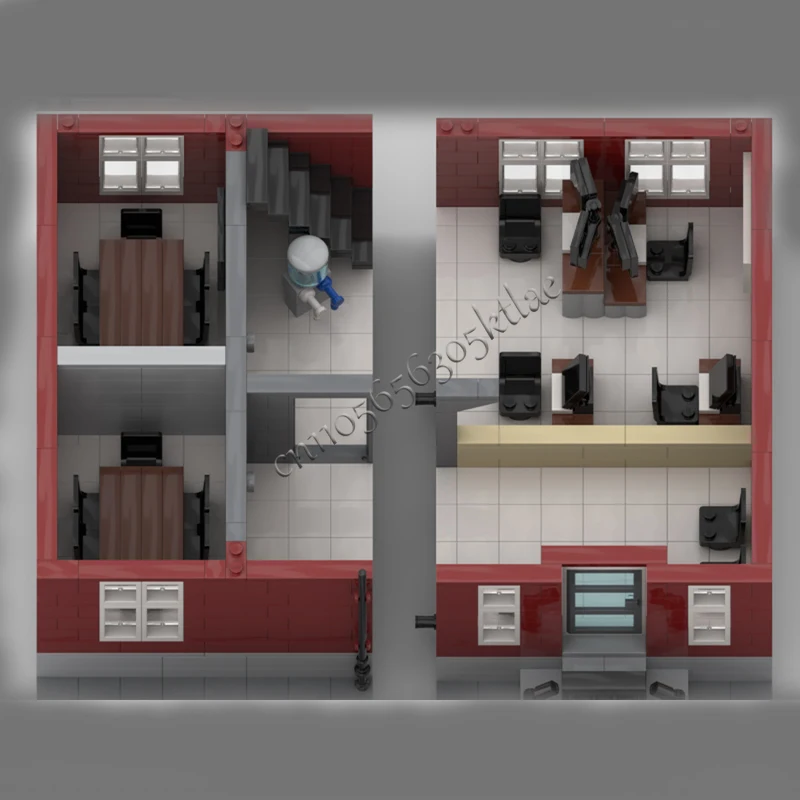 ホット2223パーツMOCクリエイティブシティストリートビューモジュラーポリスステーションモデルアーキテクチャビルディングブロックDIYキッズブリックおもちゃギフト