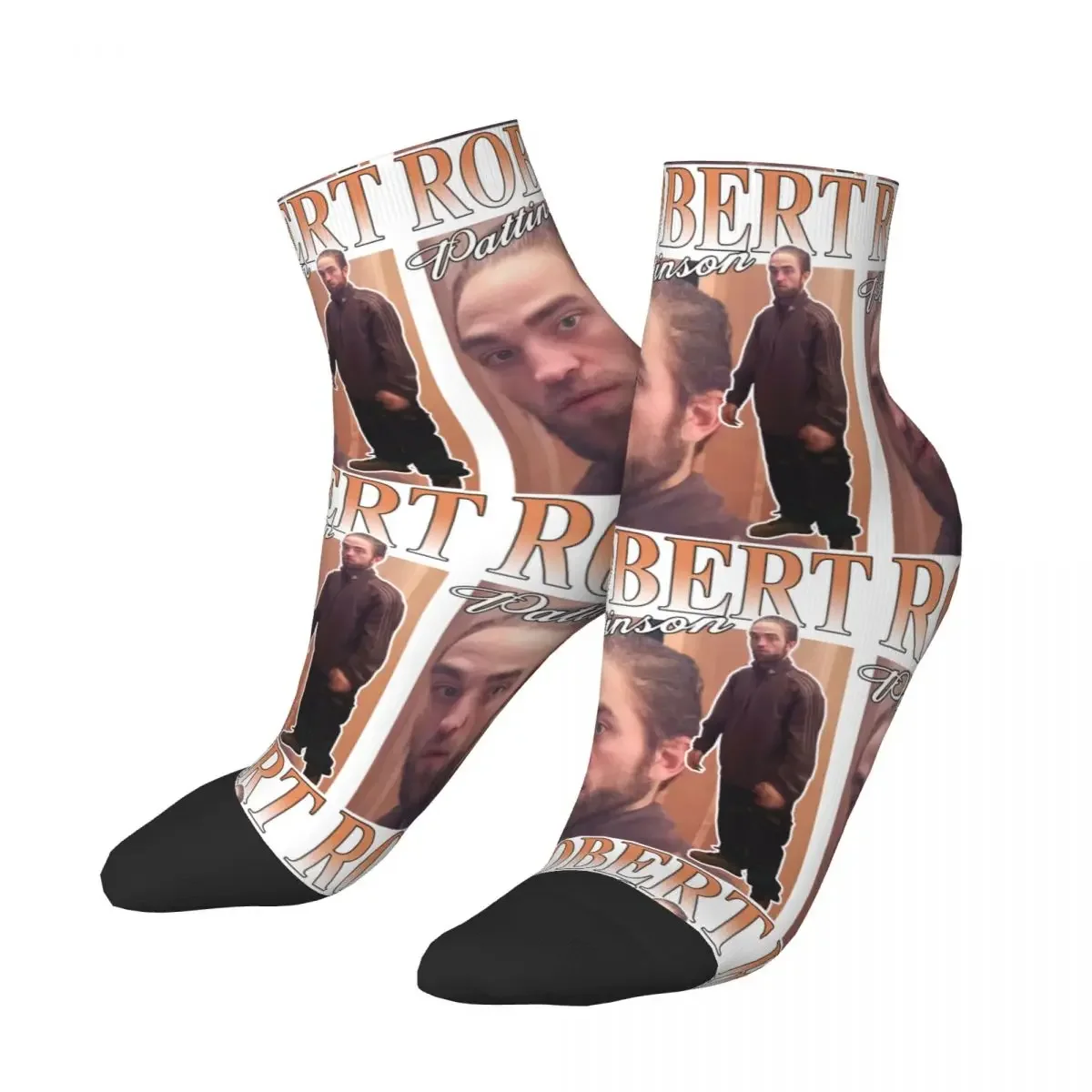 Cute Printed Funny Robert Pattinson Standing Meme Socks for Men Women Stretch Summer Autumn Winter Vintage Rob Crew Socks