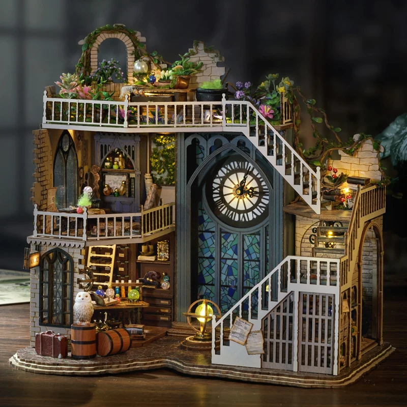 Nuove case delle bambole in legno fai-da-te Magic House Casa kit di costruzione in miniatura con mobili Casa delle bambole con luce a Led per regali di compleanno per adulti