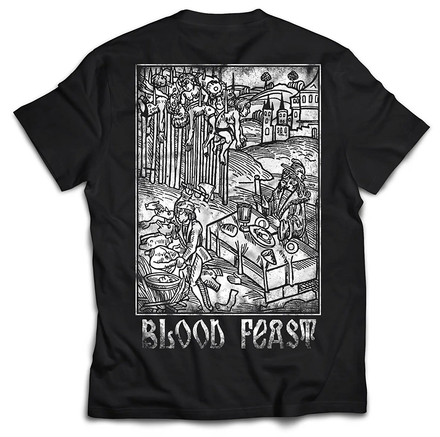 Blood Feast Vlad Dracula Vampire. Vlad The Impaler T Shirt. New 100% Cotton Short Sleeve O-Neck T-shirt Casual Clothing Mens Top