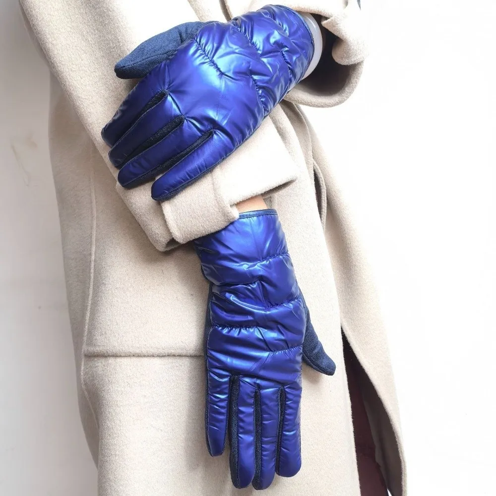 Fashion Waterproof Suede Down Cloth Driving Gloves Soft Warm Winter Cycling Gloves Vintage Thicken Touch Screen Gloves Women