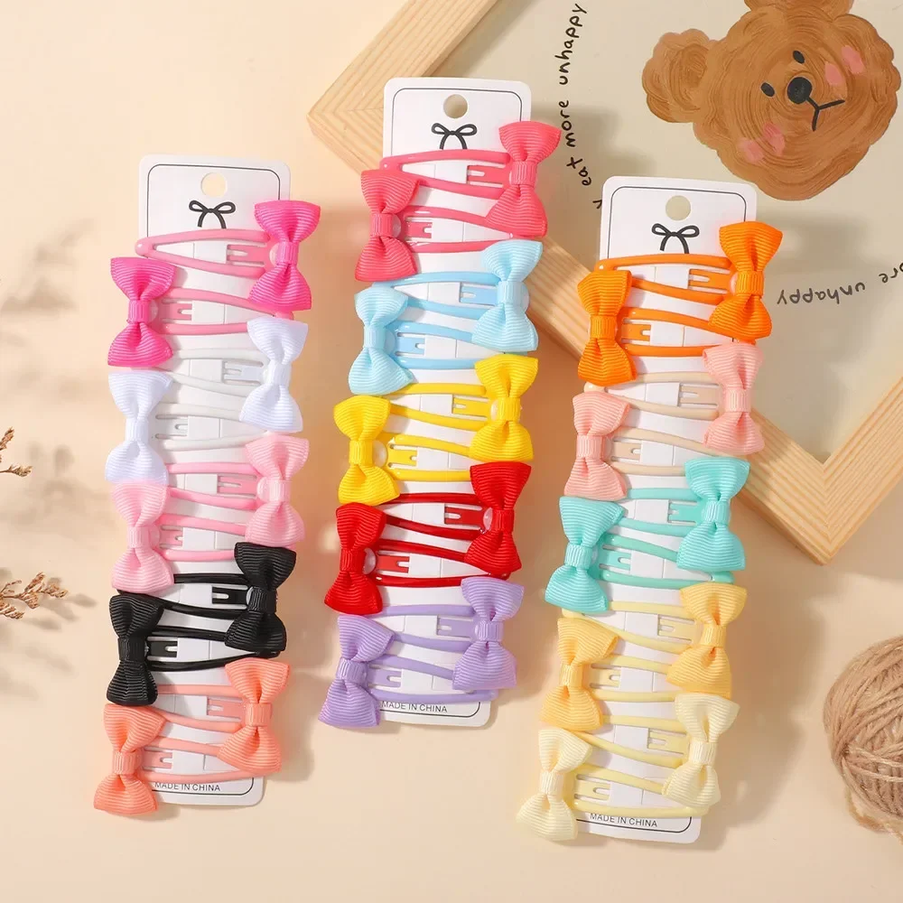 30Pcs Hair Ribbon Small Bow Snap Hair Clips Bulk Set Toddler Girls School Party Hairstyle Decor BB Bangs Barrette