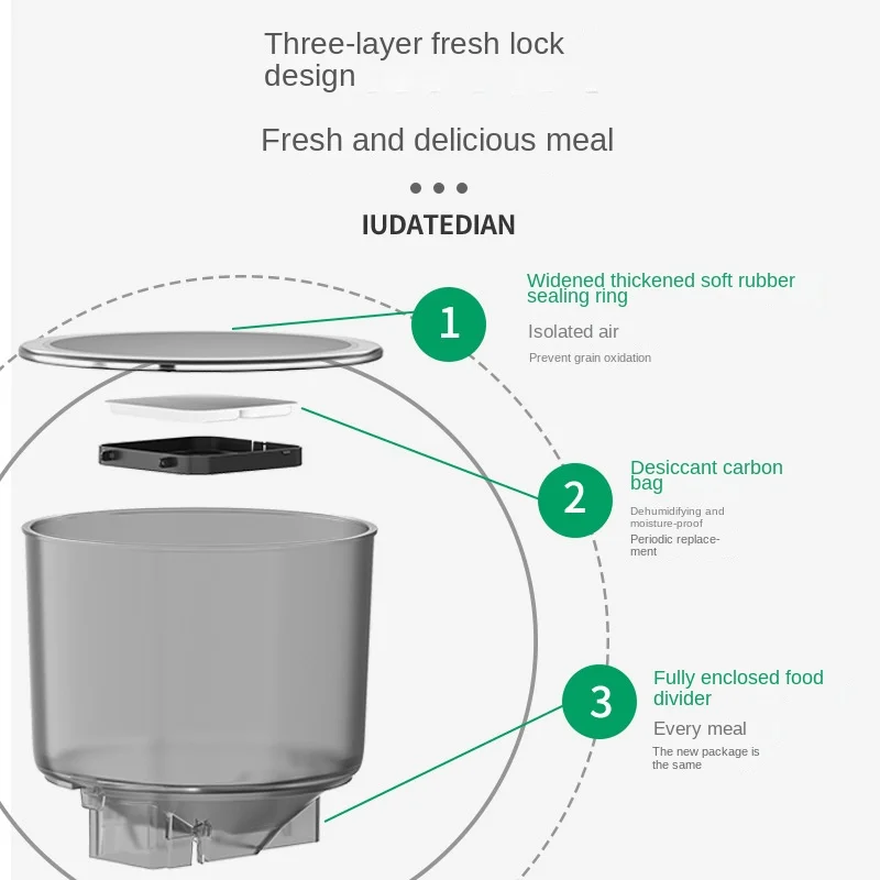 Imagem -04 - Alimentador Pet Automático com Tigela para Gato e Cachorro 4l Botão Timing Quantitativo