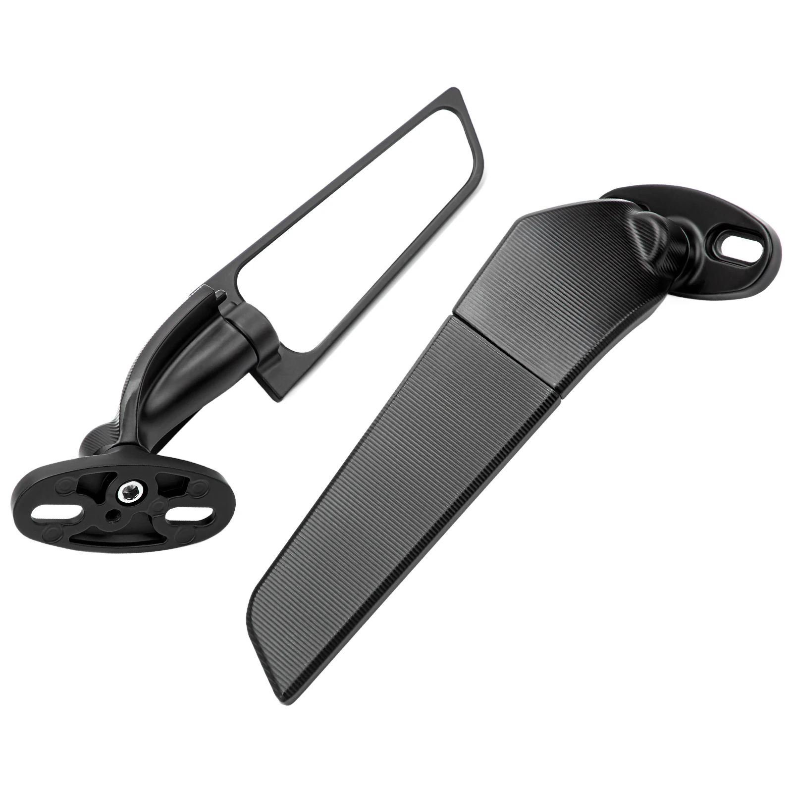 2 stücke motorrad rückspiegel verstellbar rotierender windflügel spiegel ersatz für ninja 250 300 h2 h4