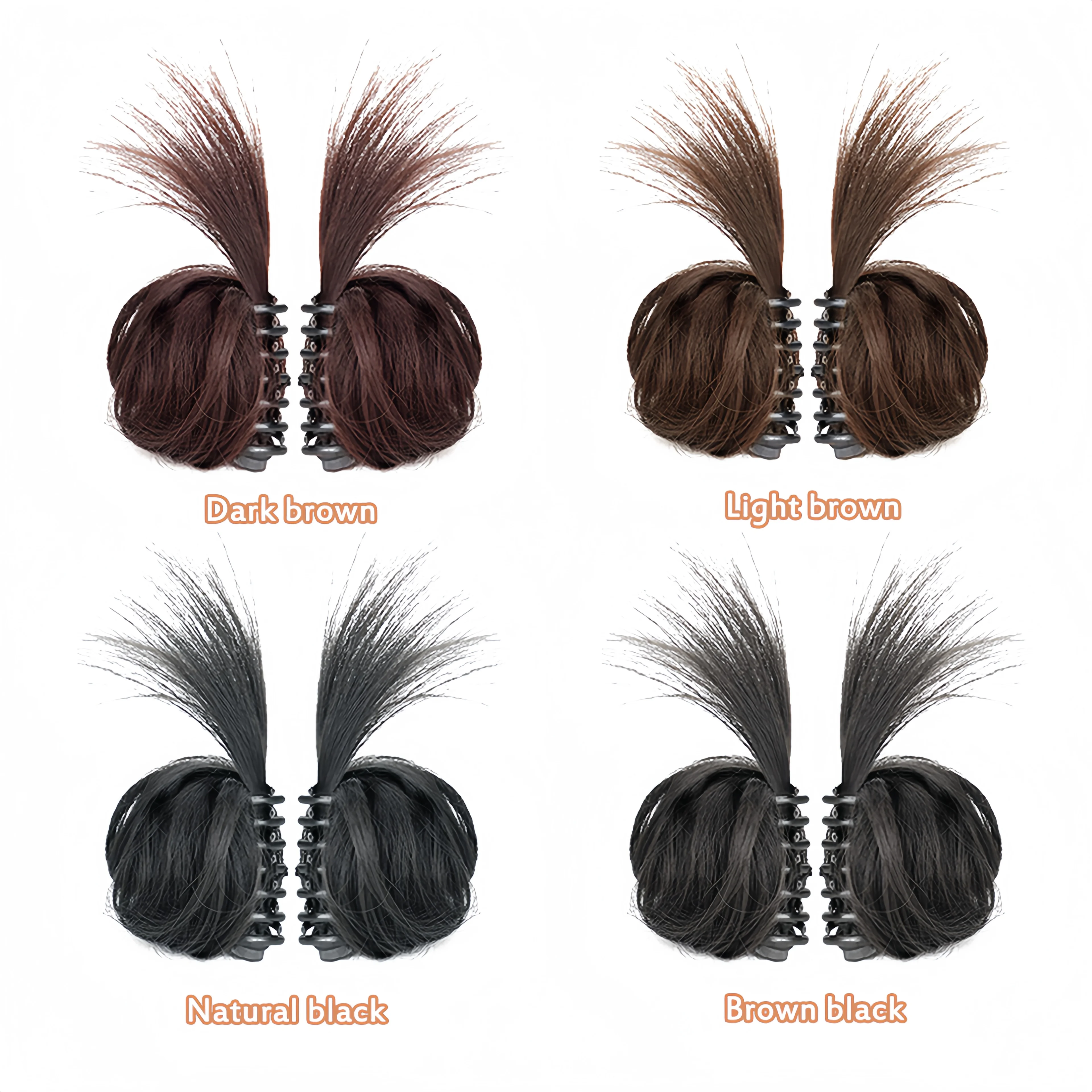 OLACARE Synthetic Half-tie Double Hair Bun Messy Low Claw Chignon Little Hair Bun Wrap Around Hairtail Extension for Women