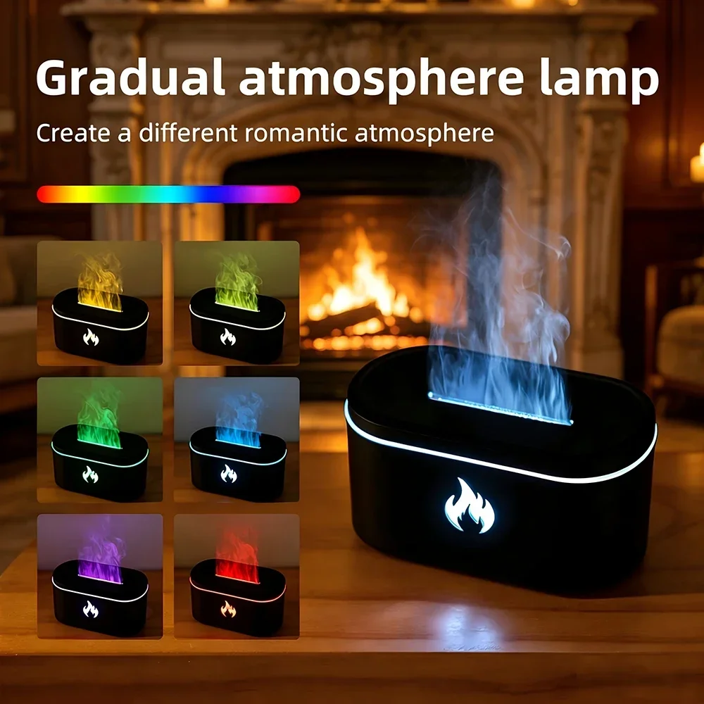 Flame Air Diffuser Humidifier,Upgraded Scent Diffuser for Essential Oils,Ultrasonic Aromatherapy,Fire Mist Humidi,Auto-Off