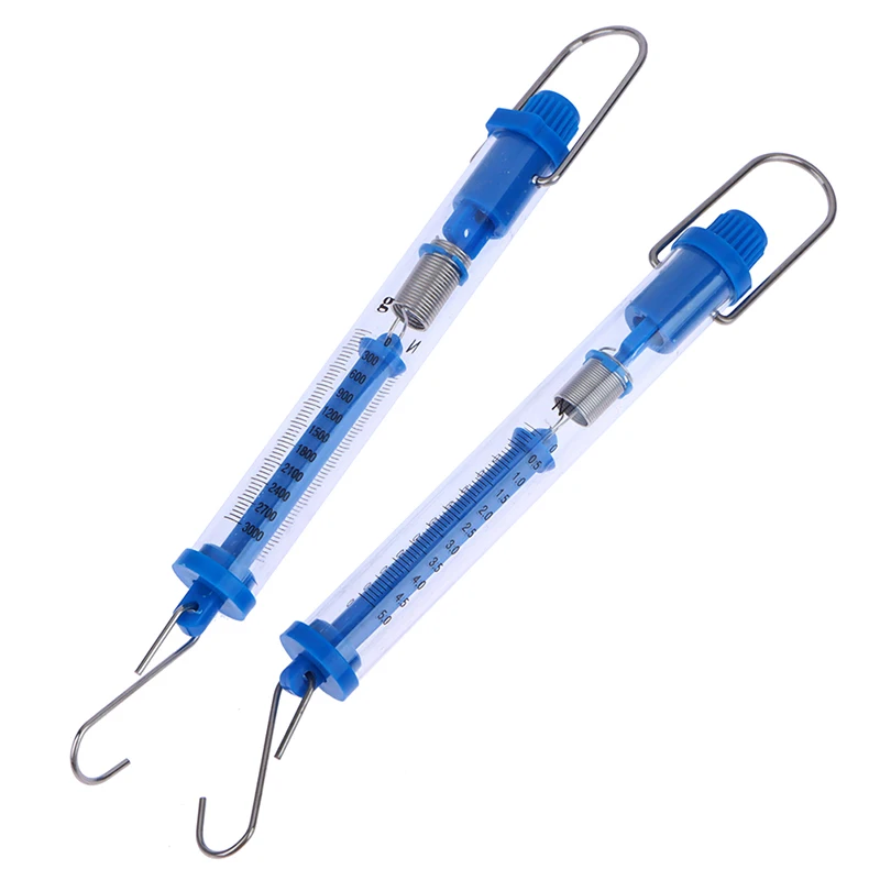 Transparent Body Tubular Newton's Spring Scale Dynamometer Practical Easy Hanging for Classroom Plastic Material