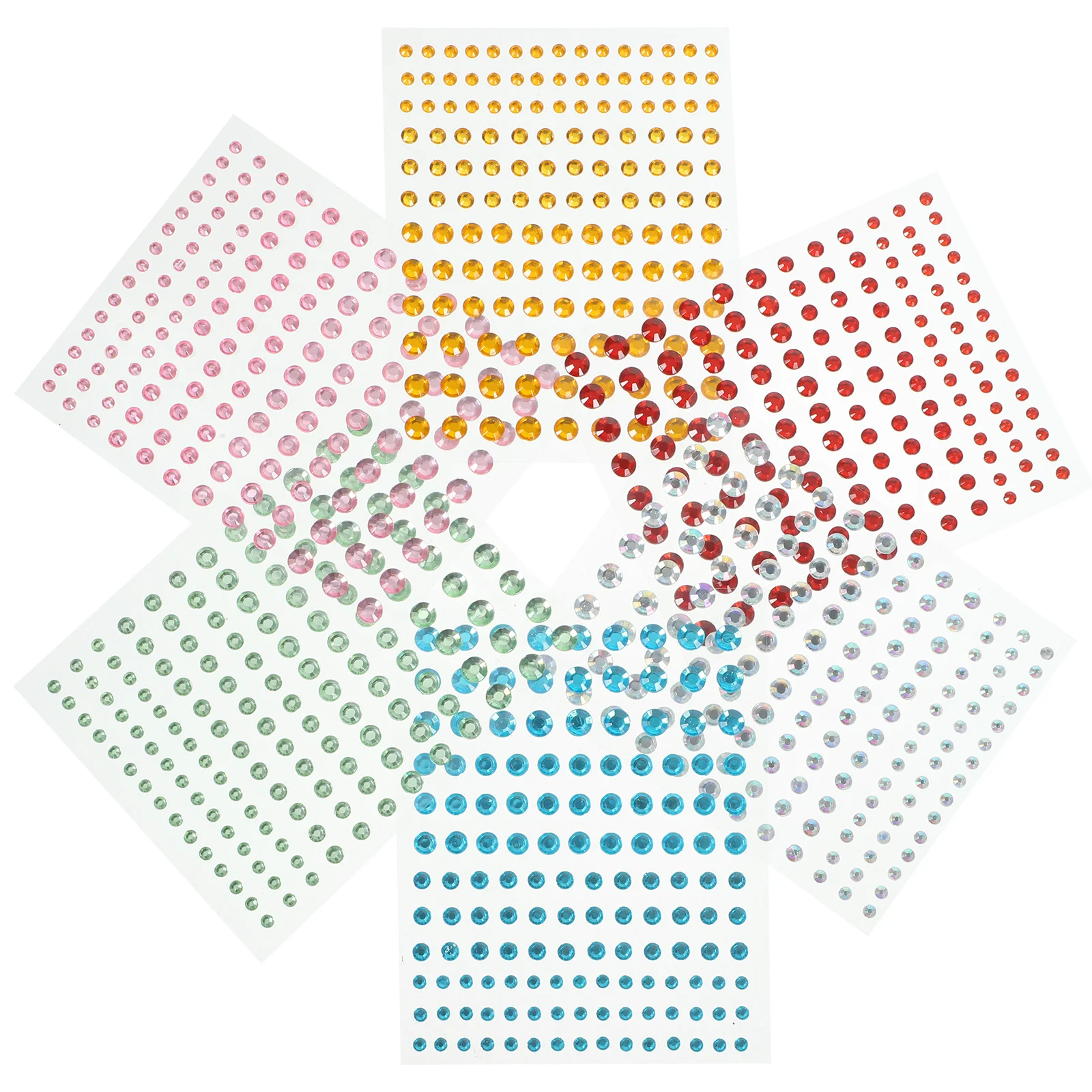 6 أوراق DIY ملصقات الأحجار الكريمة حجر الراين بلينغ ديكور الوجه الأحجار الكريمة آمنة مريحة مختلف الألوان المهرجانات حفلات الزفاف
