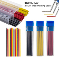 16pcs/Box 2.8mm 2B Solid Carpenter Pencil Replaceable Lead, Woodworking Mechanical Pencil Lead Marking Architectural Accessory
