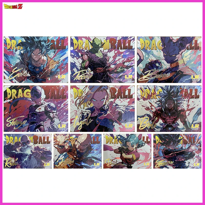 

Anime Dragon Ball Rare LR Refraction Game Collectible Card Son Goku Piccolo Beerus Frieza Android 18 Toys for boys Birthday Gift