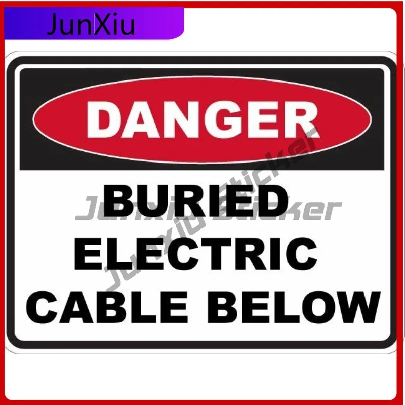 

BURIED ELECTRIC CABLE Anime Boat Anti Scratch Vinyl BELOW Danger Safety Sign Placard Sticker Decal OHS WHS Cute Fade Proof