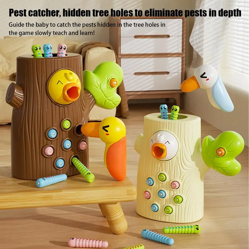 

Woodpecker Toy Magnetic Bird Feeder Toy Woodpecker Feeding Game Engages Interest For Kids Aids In Fine Motor Skills Development