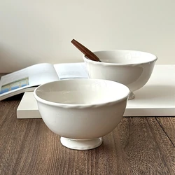 Porcelain Bowl 6 Inch Japanese Style Solid Color Round Homehold Tableware Milk Oats Yogurt Fruit Salad Rice Bowls Personal Items