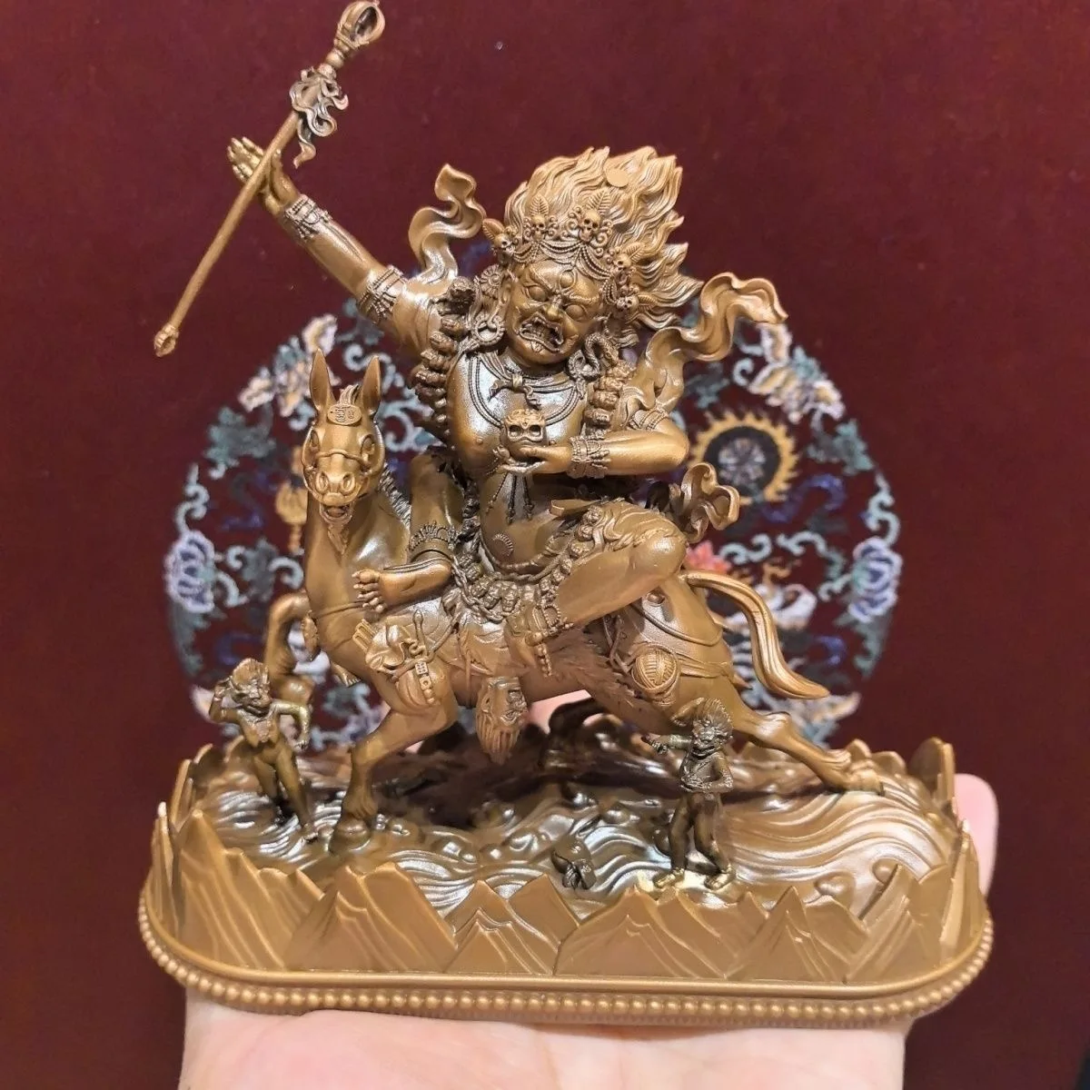 TOP Buddha statue Tibet copper carving Mahakali Goddess Protector JIXIANG Deity Lakshmi Buddhist lama monk worship altar