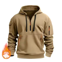 2024 Men's Hoodies Long Sleeve Sweatshirt Zipper Design Hooded Sweatshirt for Men Clothing Sportswear Slim Fit Casual