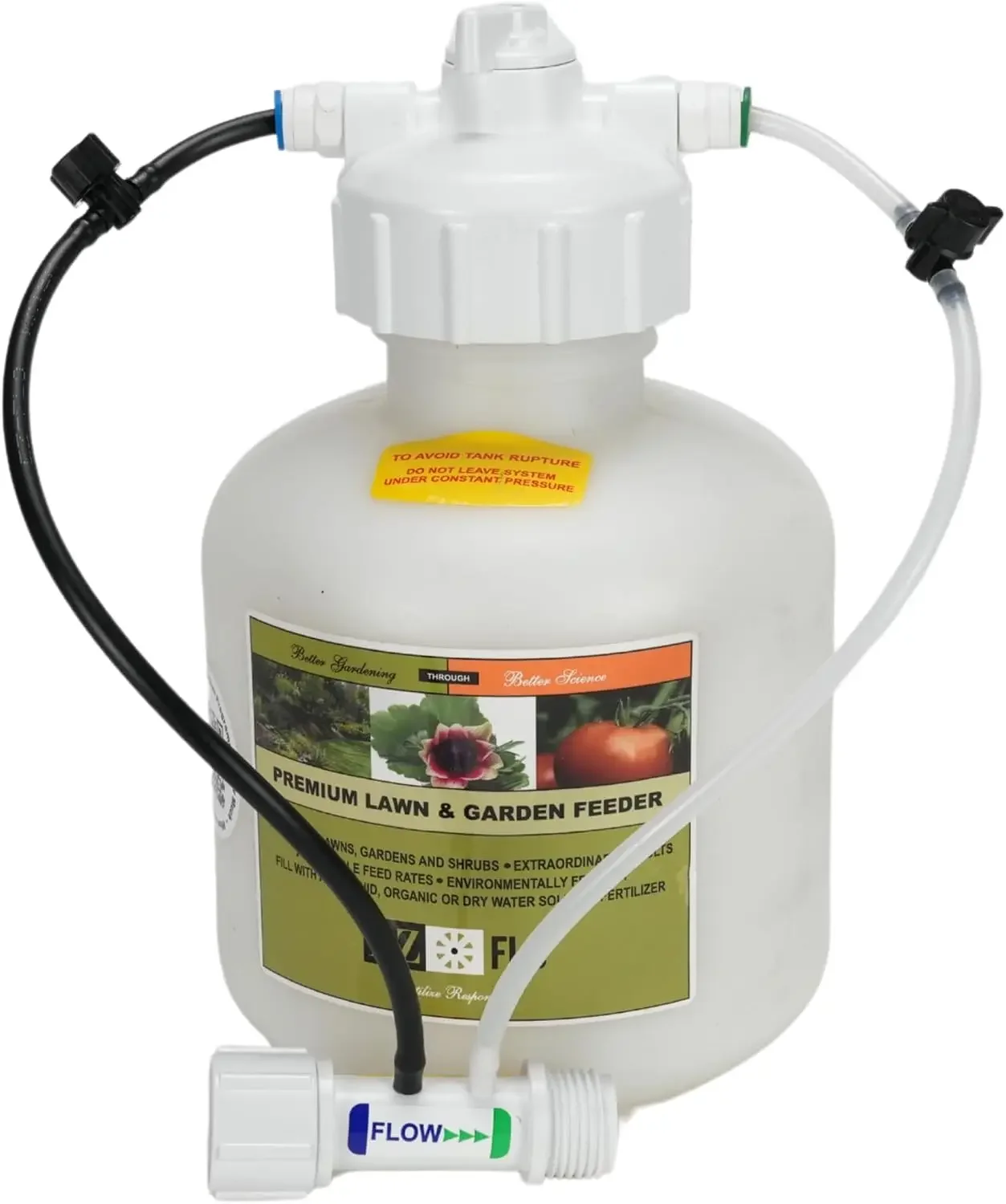 3/4 Gallon Hose-Bib & Drip Fertilizer Injector | Low-Pressure Garden Feeder for On/Off Flow & Drip Irrigation | EZ 2005-HB