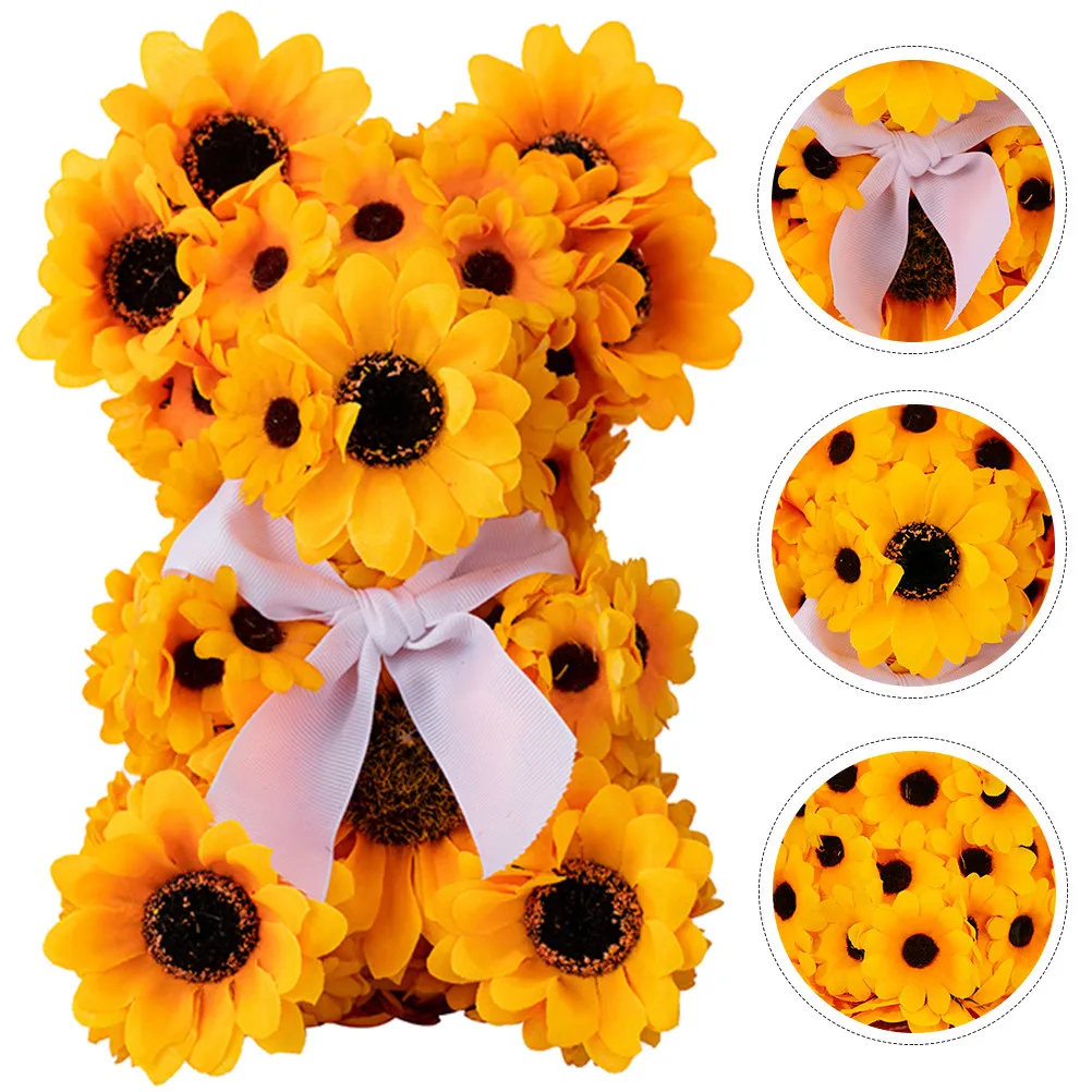 

Sunflower Bear Decor Cute Adorable Bear Shaped Decoration for Girl's Bedroom Living Room Coffee Bar Desktop Tabletop Home