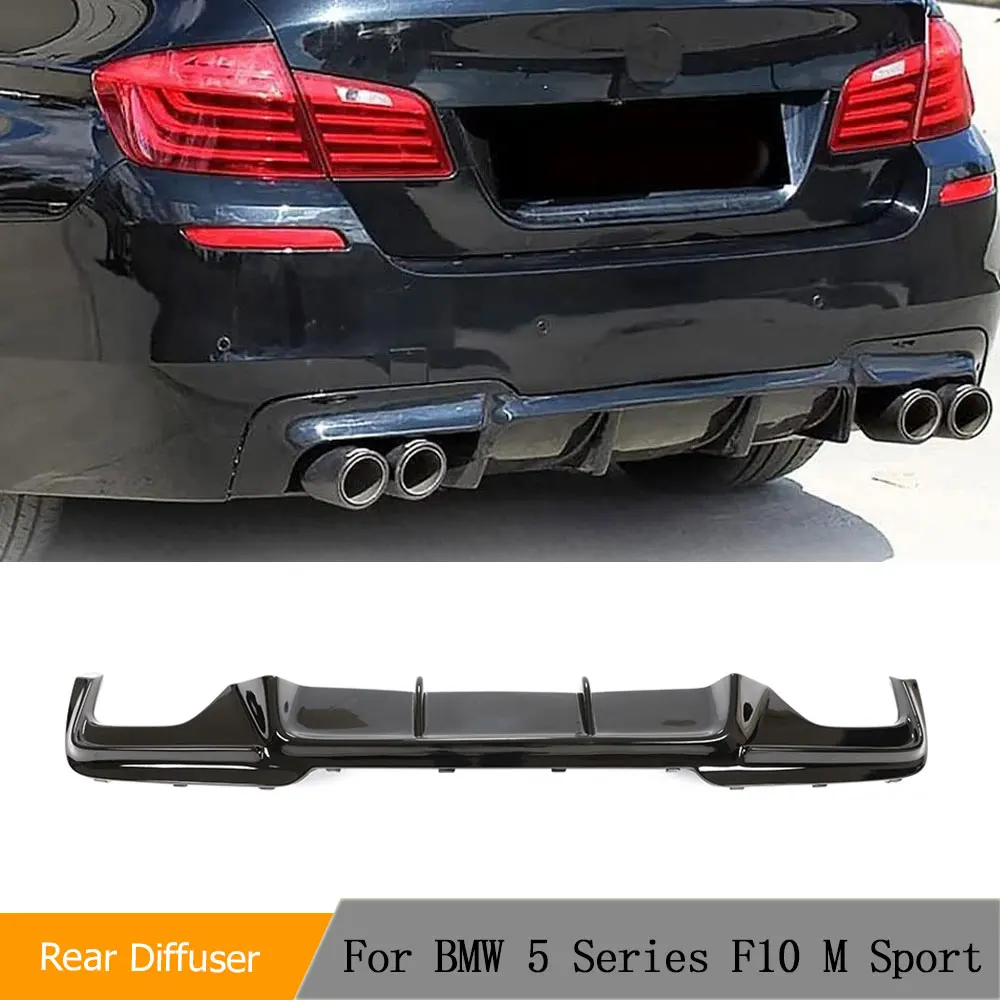 

Car Rear Bumper Diffuser Lip Spoiler For BMW 5 Series F10 M Sport 2011-2016 Rear Diffuser Carbon Fiber / FRP Black