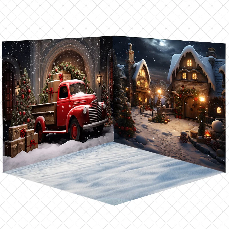 Mocsicka Christmas Background Photography Xmas Tree Home Car Snow Baby Newborn Photo Backdrops Room Decorations Studio Photocall