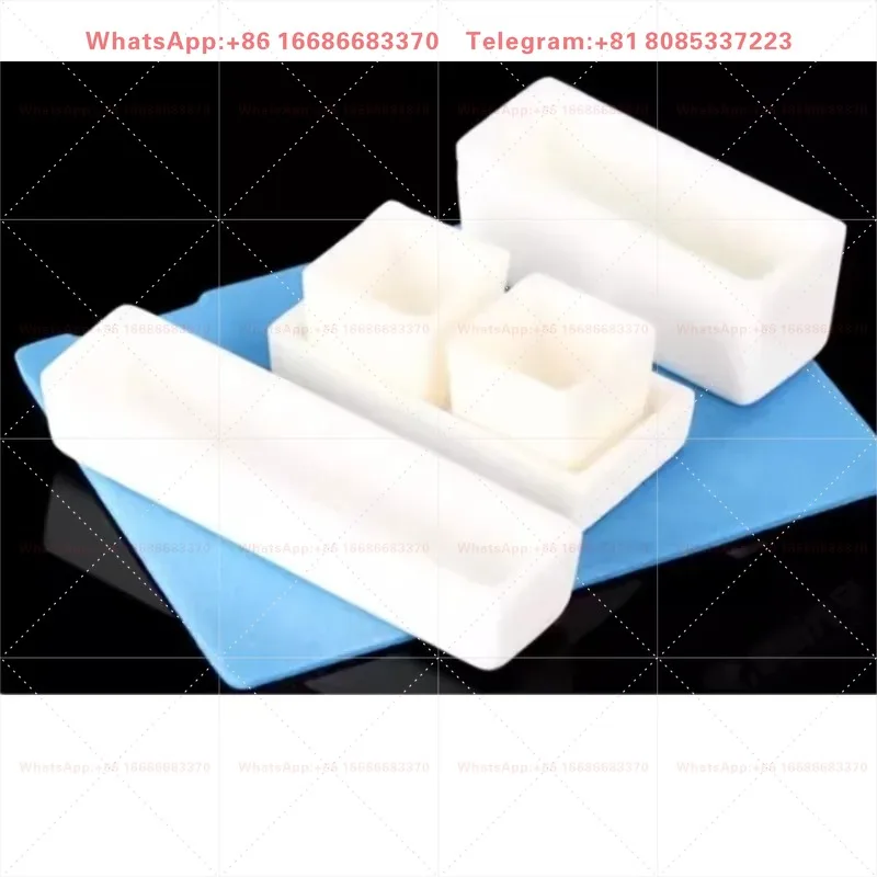 10 PCS Alumina Corundum Crucible Square Ceramic Boat for Laboratory Tube Furnace