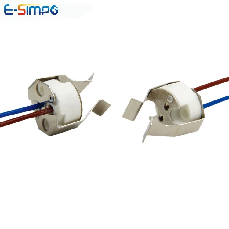 6pcs Bi-Pin Base, G4, G6.35, GY6.35, GX5.3 MR16, GZ4 MR11, GU5.3, G5.3, Halogen Incandescent Led Socket Ceramic Body Lamp Holder