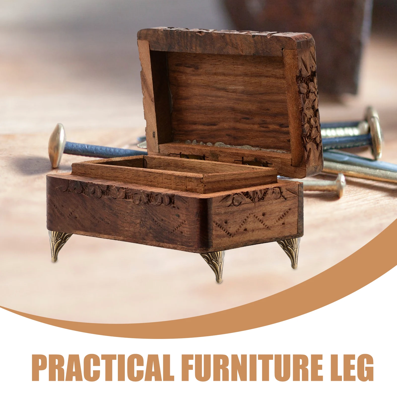 

10pcs Zinc Alloy Furniture Legs 20x26mm Bronze Corner Guard Adjustable Feet Replacement Metal Hardware
