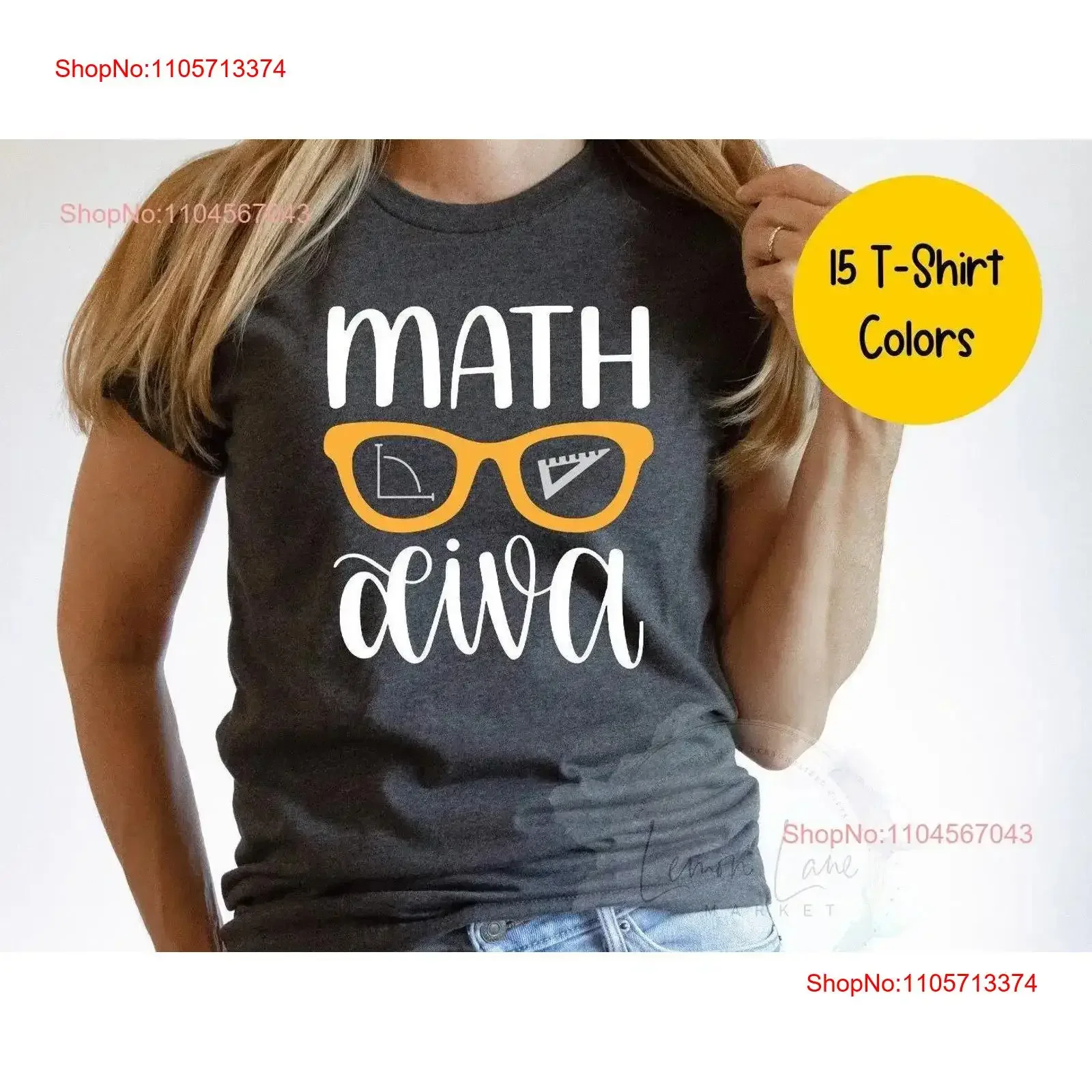 Math Diva T Shirt teacher Algebra appreciation gift STEM Geometry vintage Washed Stylish graphic Casual Soft homme streetwear