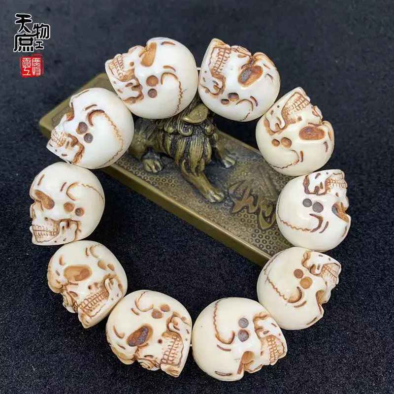 Deer Antler Root Buddha Beads 17mm Bracelet Accessories Jewelry Components Wenwan