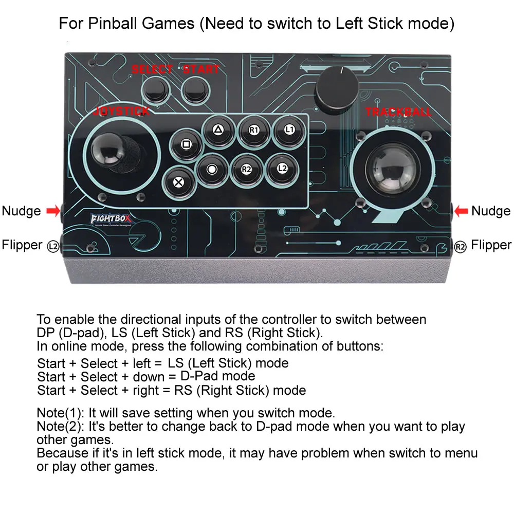 Игровой джойстик FightBox R10-PRO с трекболом и спиннером, ретро-контроллер для ПК/PS3/SWITCH