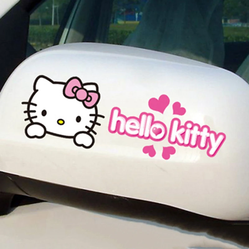 Sanrio Cute Hello Kitty Series Car Sticker Kawaii Motorcycle Decoration Reflective Sticker Children\'s Toy Birthday Gift