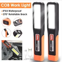 Powerful LED Work Light with Magnet lighting Flashlight Car Garage Mechanic Lamp USB Charging COB Emergency Light Warning Light