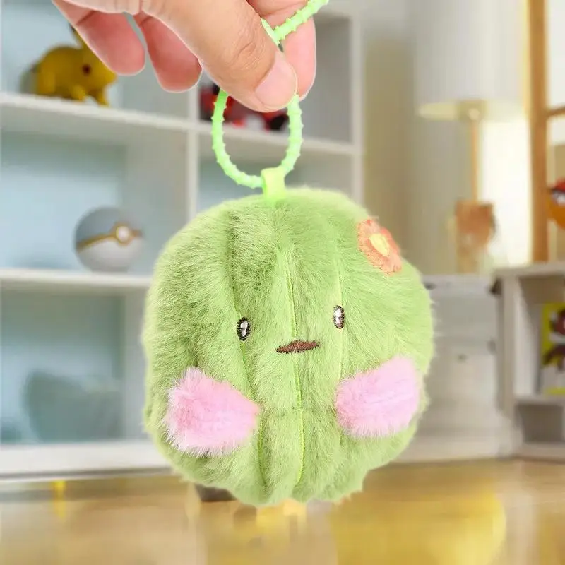

Single 11cm Cute Mimic Fairy Ball Bag Pendant Soft Stuffed Toy Plant-Like Cactus Keychain Doll for Girl's Adornments