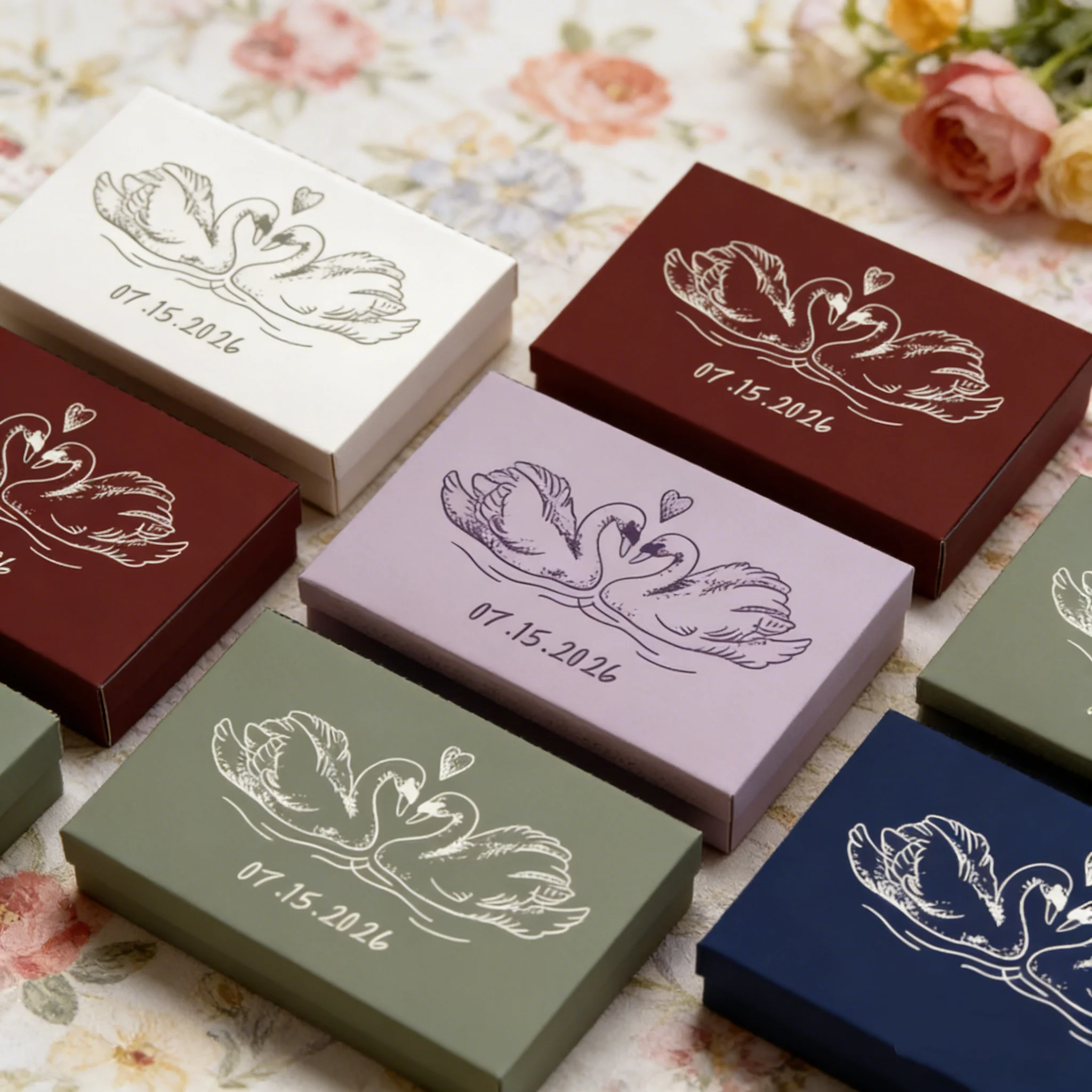 custom-swan-wedding-matchbook-personalized-favors-for-bridal-shower-romantic-engagement-party-decor