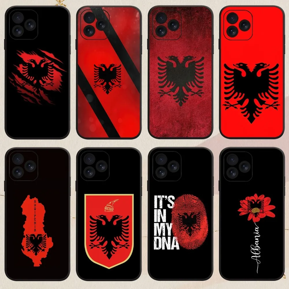 

Albania Albanians Flag Phone Case For iPhone 8 14 15 13 12 11 Mini X Xr XS Pro MAX Plus Shell