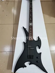 4 string bass, matte black paint, black accessories, rose wood fingerboard, customizable