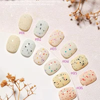 Esmalte de Uñas en Gel MIANEL Colorful Rock Slice, Amarillo Lechoso-Blanco Brillante, Crema Blanca, Efecto Leche Huhu Dopamina, 12ml, 1-6 Unidades