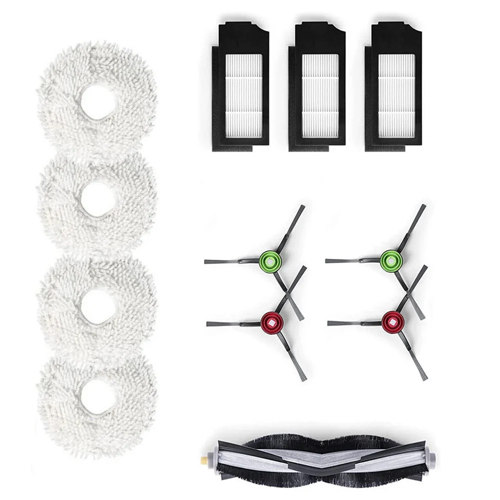12ชิ้น/เซ็ต Roller แปรง + แปรงด้านข้าง + ตัวกรอง + Mop Pads สำหรับ ECOVACS DEEBOT X1 Omni / X1 turbo เครื่องดูดฝุ่น