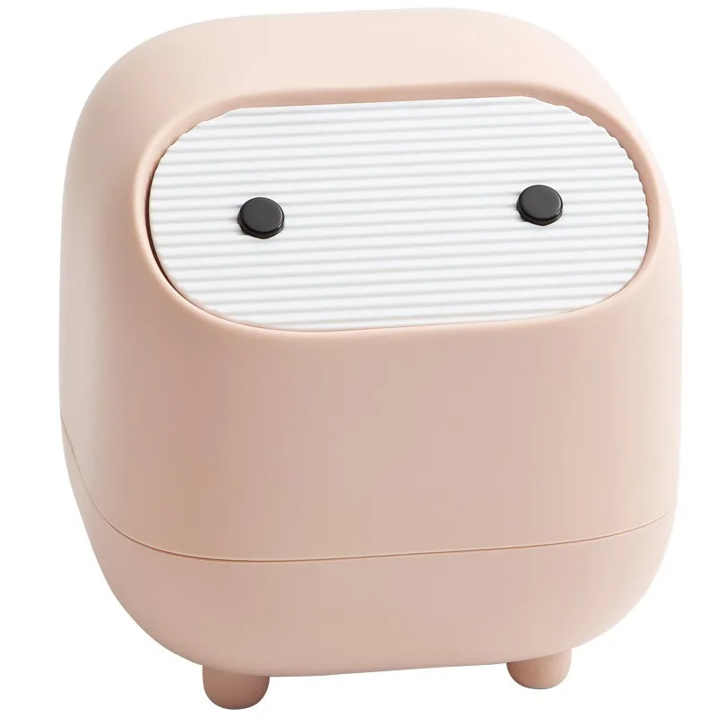 

Desktop trash can Office press-type mini storage bucket with lid