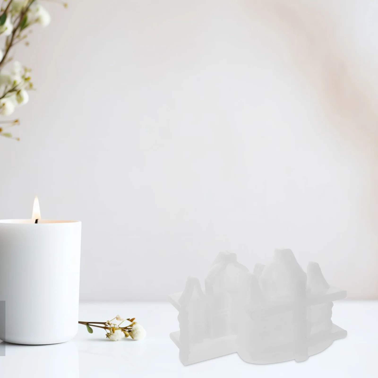 

2pcs Silicone Mold For Wax Candles Castle Shaped Diy Making Aromatherapy Craft Resin Art Making Supplies Mould