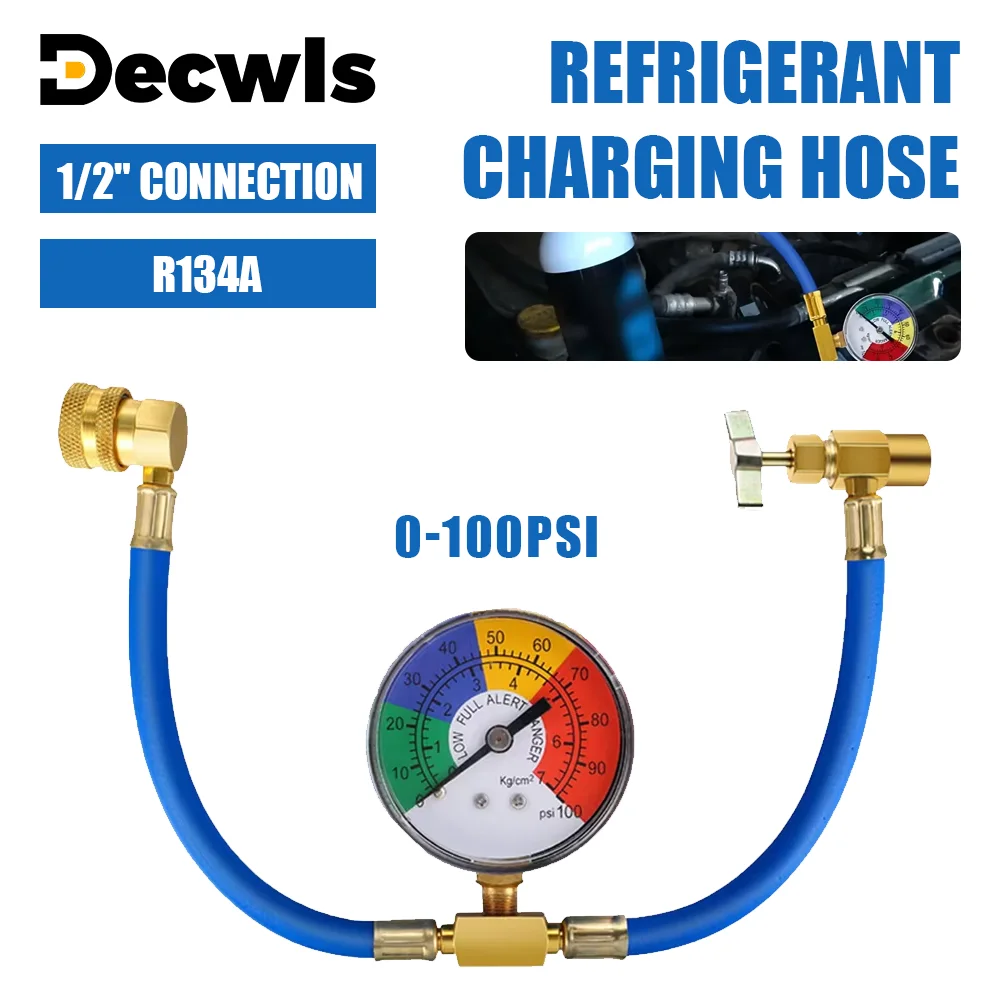 R134a Car Air Conditioner Refrigerant Charging Kit, 1/2