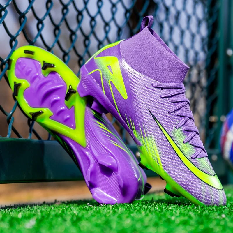 

X-2296 High Quality Mens TF/FG Soccer Shoes Turf Soccer Cleats for Kids Sneakers Training Football Boots Chuteira Campo 35-45