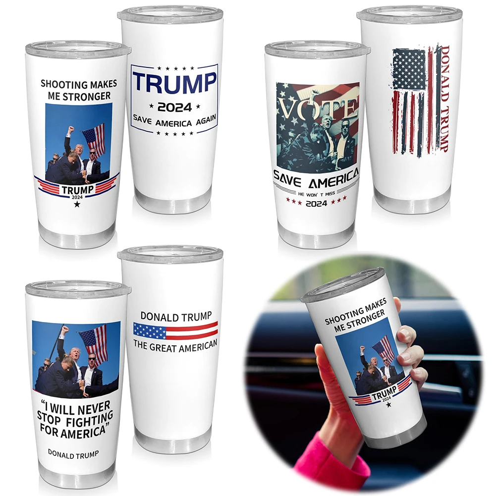 20oz Trump Insulated Tumbler with Lid Double-Layer Insulated Cup 304 Stainless Steel Portable Water Cup for Cold Hot Beverages