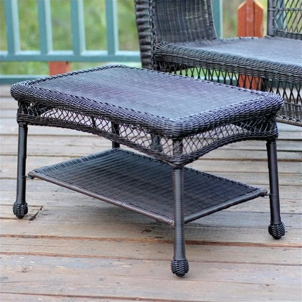 

All-Weather Wicker Resin Outdoor Patio Coffee Table in Espresso