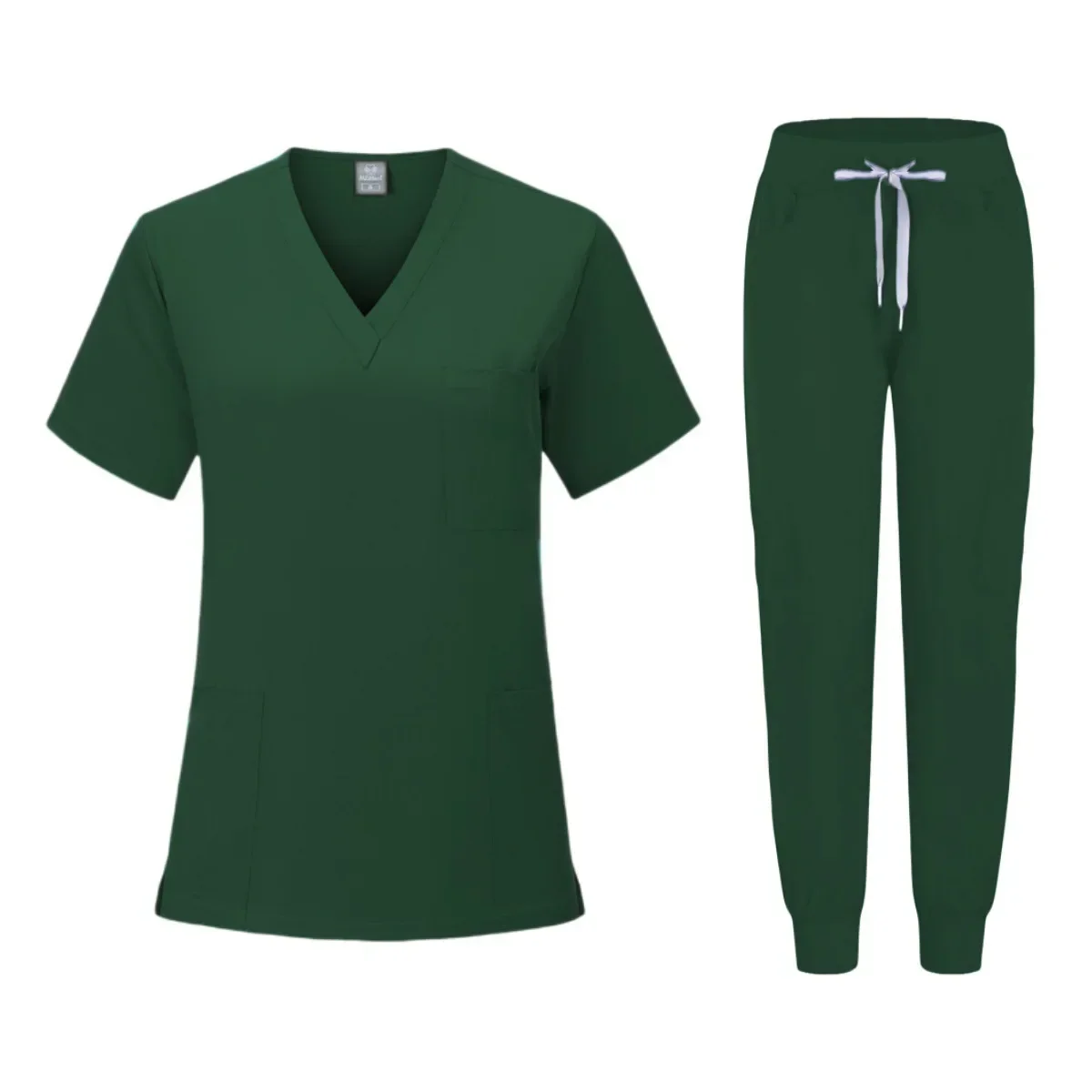 V-Neck Scrub Tops Lightweight Short-Sleeve Workwear Women's Hospital Two-Piece Scrub Sets