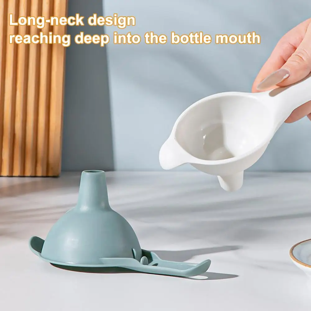 Durable Plastic Oil Funnel With Handle, Wide Mouth Pouring Spout, Practical Kitchen Liquid Transfer Tool
