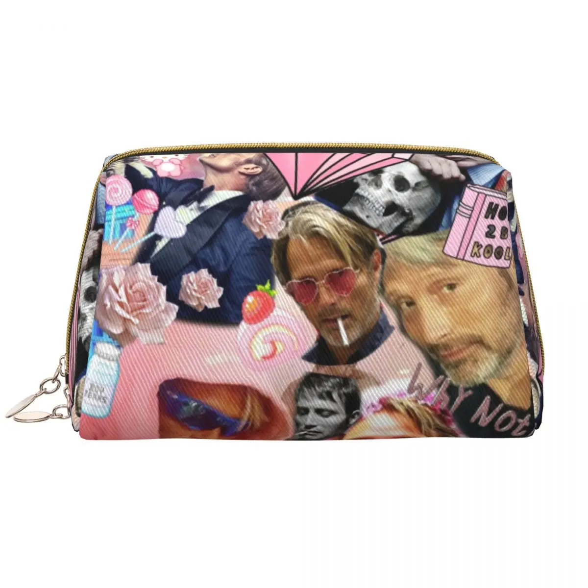 Hannibal Makeup Bag for Women Travel Cosmetic Organizer Kawaii Mads Mikkelsen Hannibal Face Storage Toiletry Bags