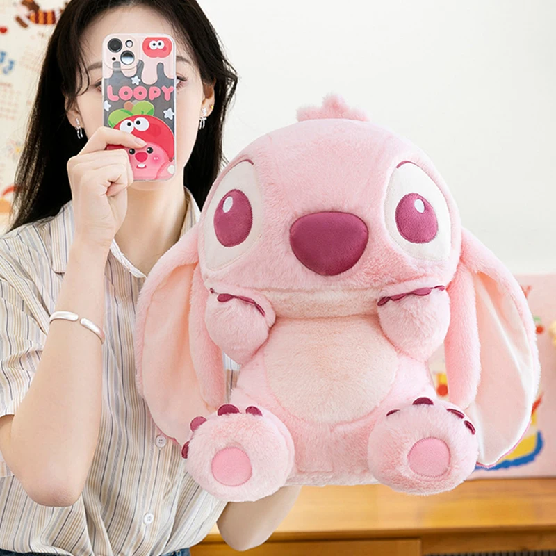 Juguete de peluche de Stitch de Disney, muñeco tímido de 28cm, bonito juguete de peluche, regalo de cumpleaños y Navidad, almohada para dormir suave y cómoda