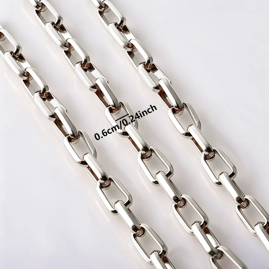 Rechteckige Kettenhalskette im Hip-Hop-Stil, Edelstahl-Halsketten für Damen und Herren, Accessoires, Halsketten, echt vergoldeter Schmuck – Detail 1