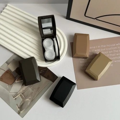 1 Uds. Estuche para gafas de contacto bonito, estuches para lentes de contacto diarios para viajes al aire libre, Kit de herramientas para quitar lentes coloridos con solución de espejo